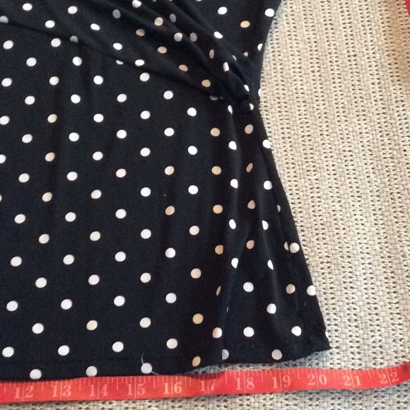 Blk/Wht polka Dot Charter Club MP Polyester top - Picture 6 of 8
